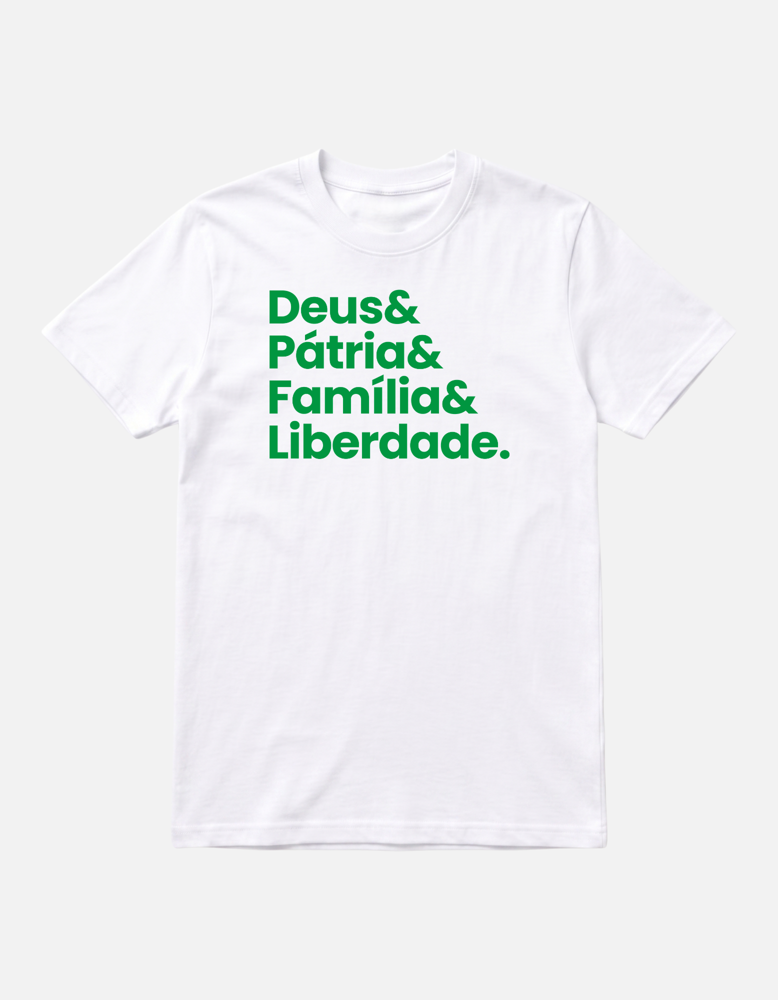 Camiseta branca Deus Patria Familia e Liberdade