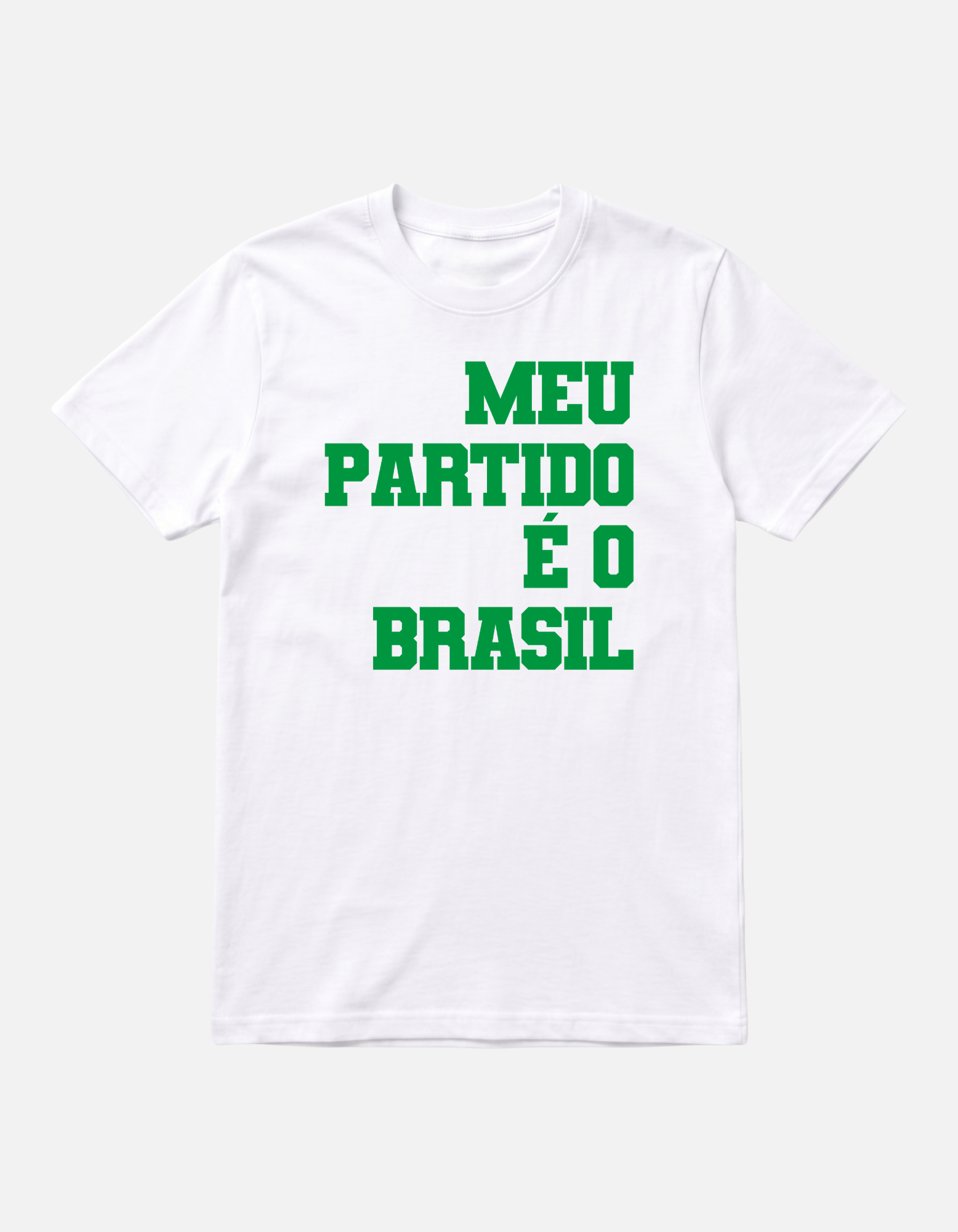 Camiseta branca Meu Partido e o Brasil