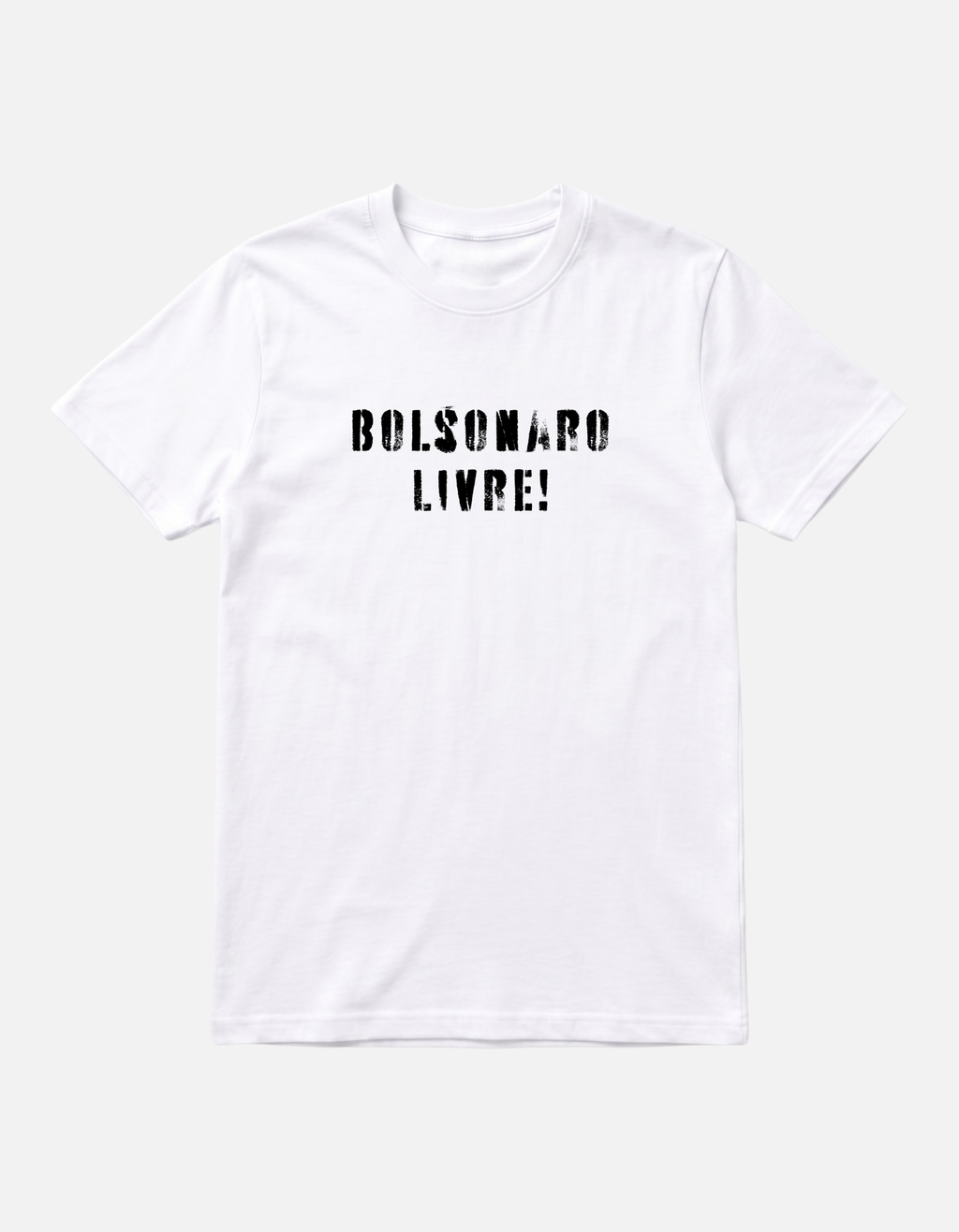 Camiseta branca Bolsonaro Livre estampa preta