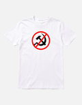 Camiseta branca Comunismo Nao simbolo anticomunista