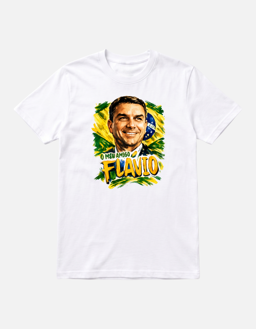 Camiseta branca O Meu Amigo Flavio