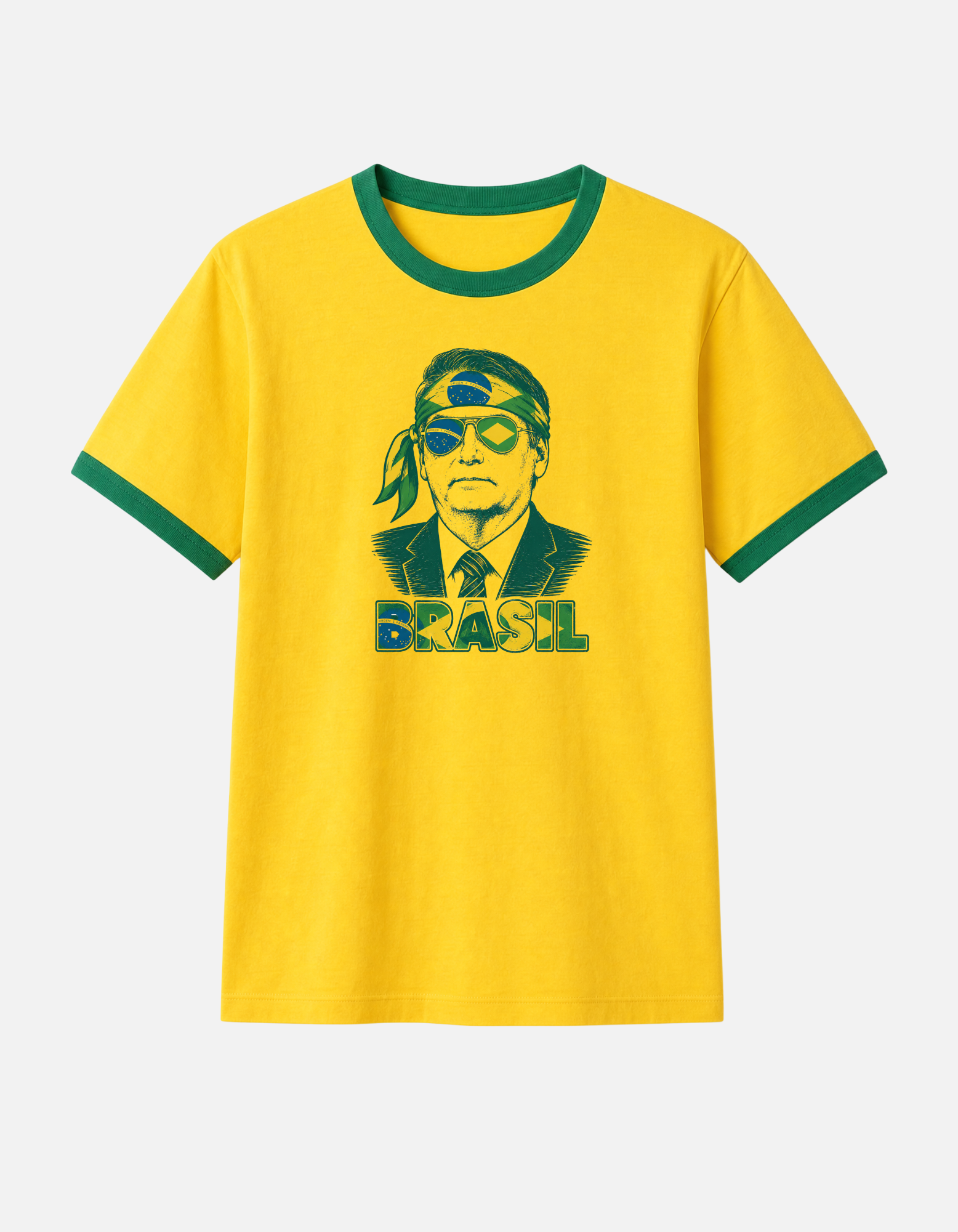 Camiseta amarela ringer Bolsonaro Brasil