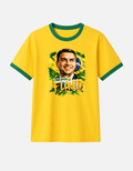 Camiseta amarela ringer O Meu Amigo Flavio